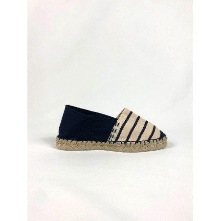 Espadrille rayures fantaisie couture main marinière